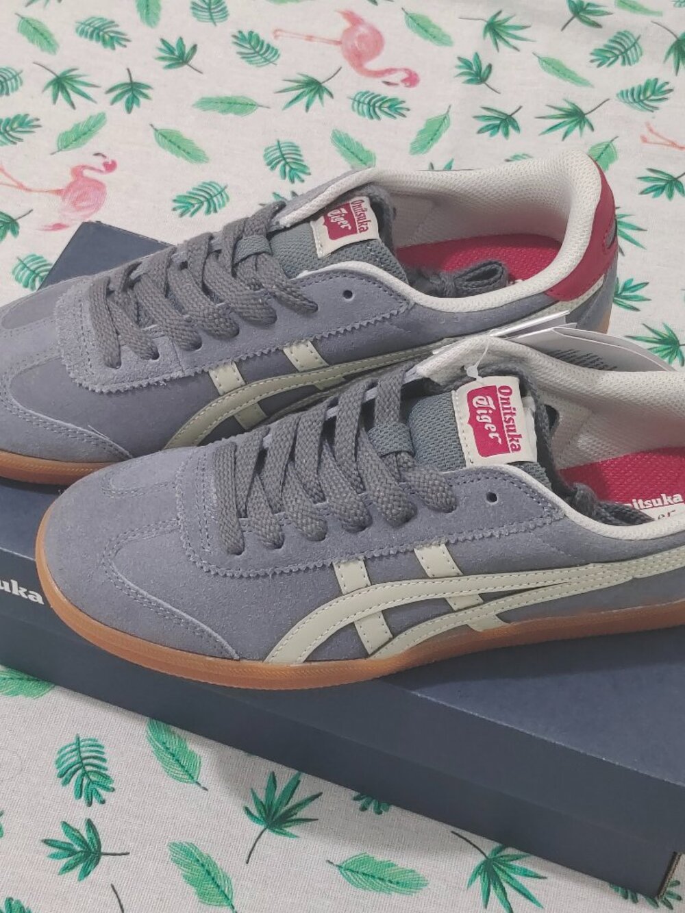 Onitsuka Tiger Grey & Tan Suede Low-Top Sneakers